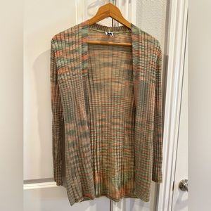 Missioni space dye sheer open front cardigan size 4